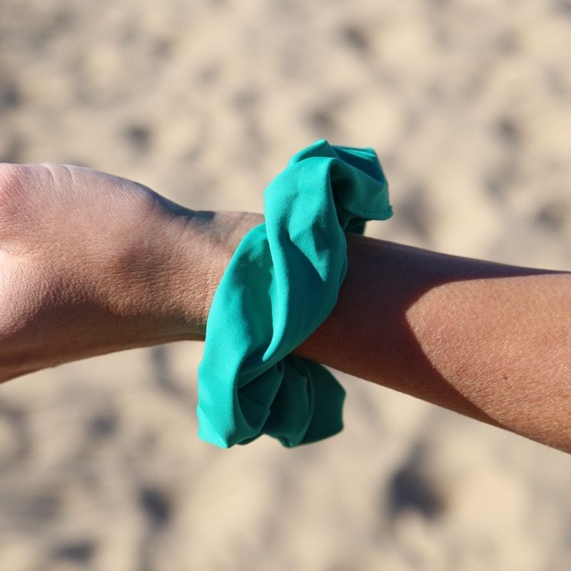 Upcycling Scrunchie Khaki Grün 2er Pack