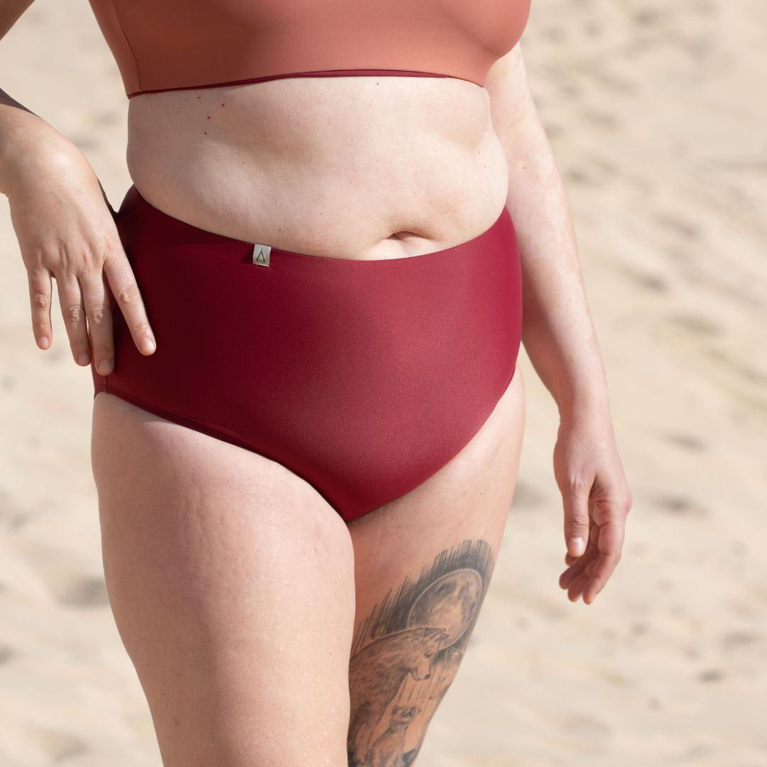 High Waist Bikini Hose PURE Dunkelrot
