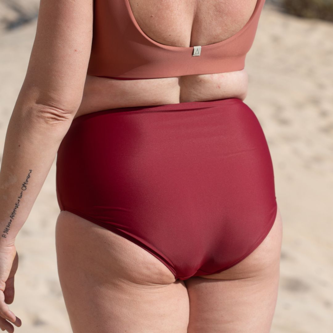 High Waist Bikini Hose PURE Dunkelrot