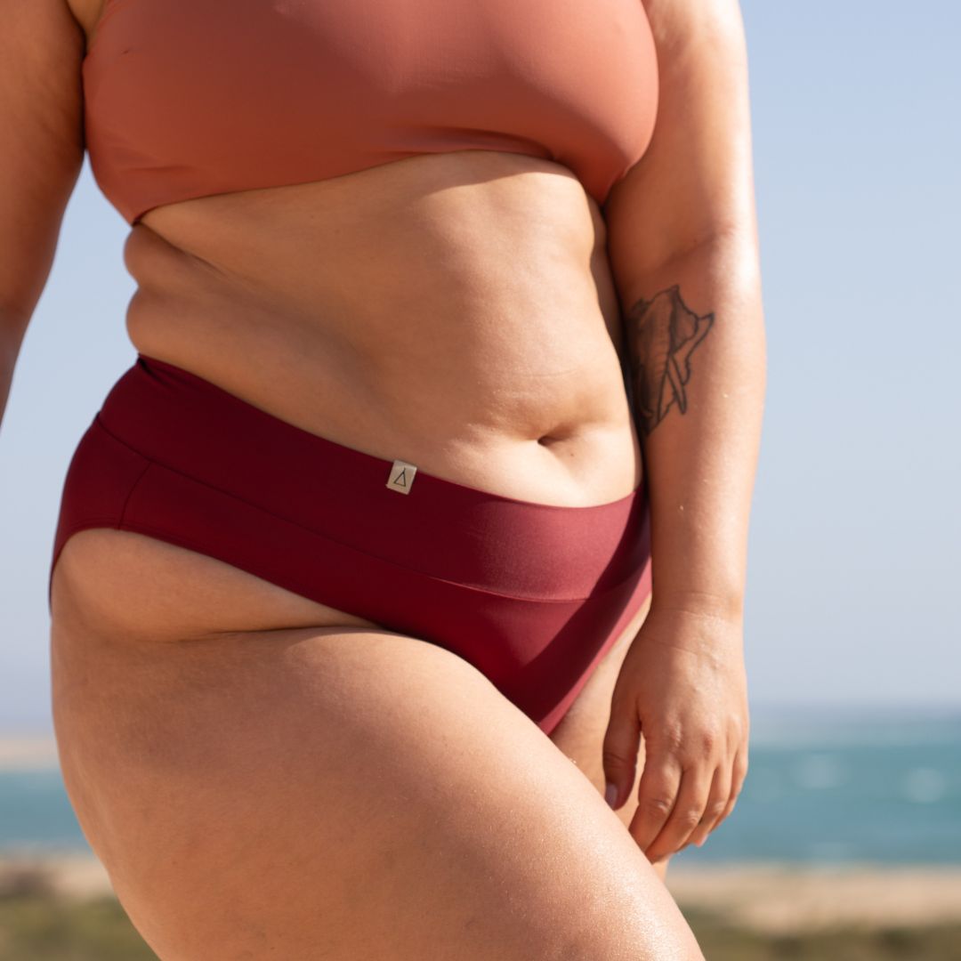 Soft Waist Bikini Hose FLOW Dunkelrot