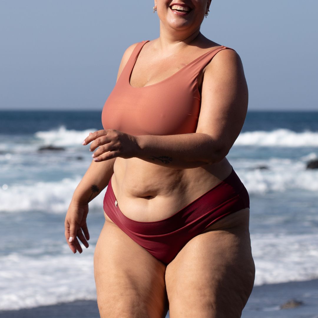 Soft Waist Bikini Hose FLOW Dunkelrot