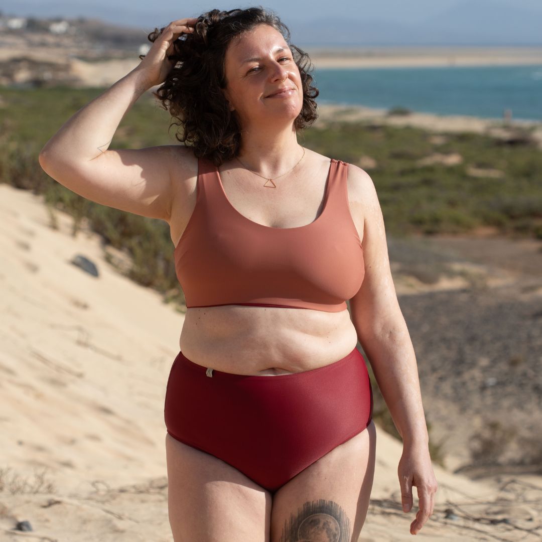 High Waist Bikini Hose PURE Dunkelrot