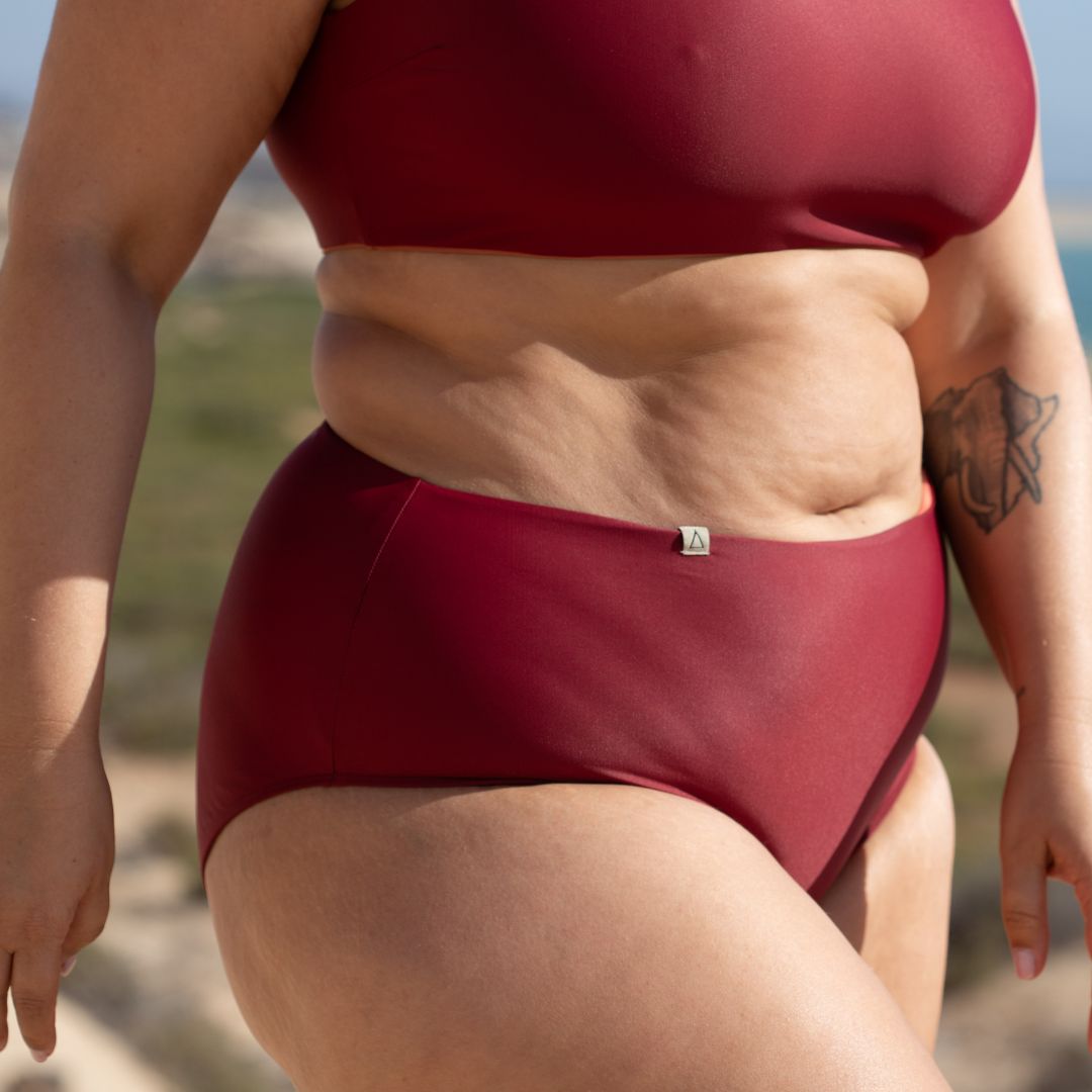 High Waist Bikini Hose PURE Dunkelrot