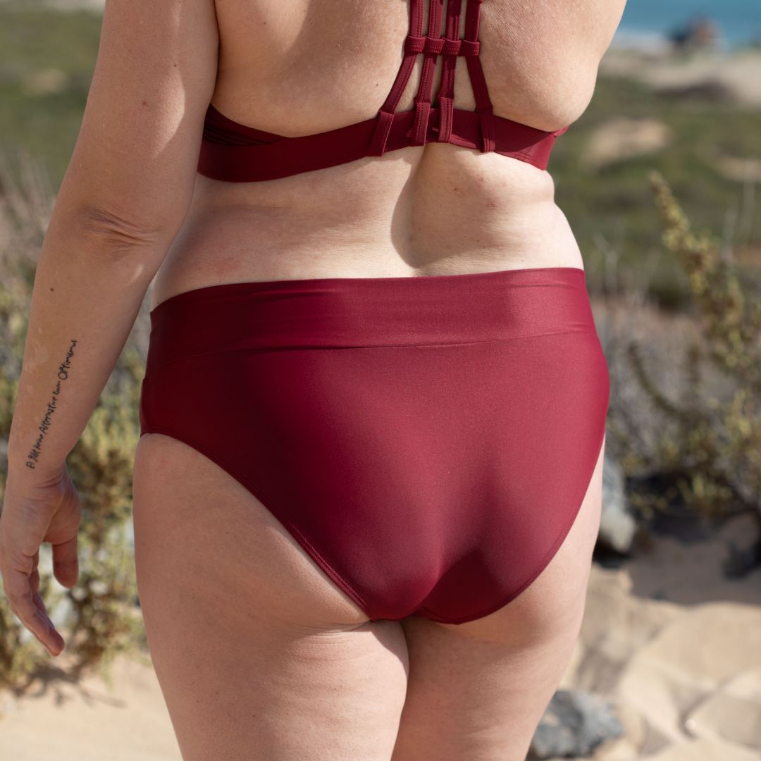 Soft Waist Bikini Hose FLOW Dunkelrot
