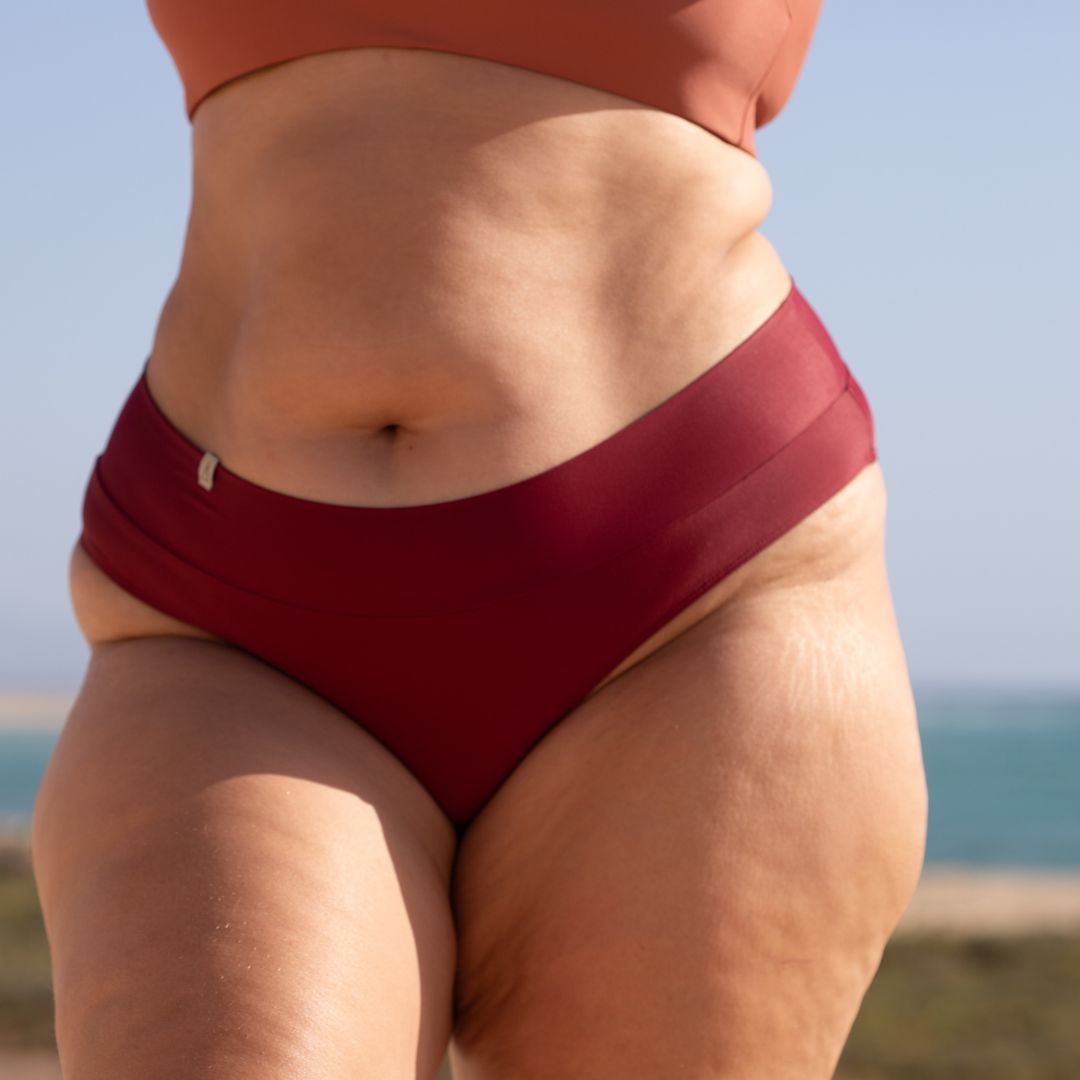 Soft Waist Bikini Hose FLOW Dunkelrot