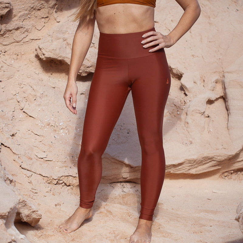 High Waist Leggings CHILL Rostbraun