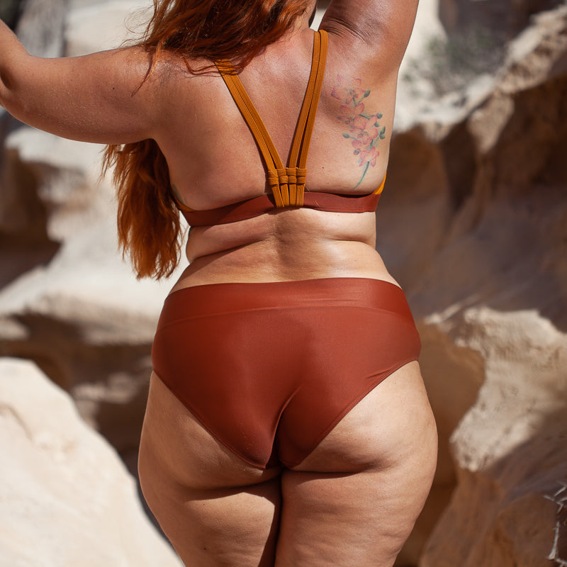 Soft Waist Bikini Hose FLOW Rostbraun
