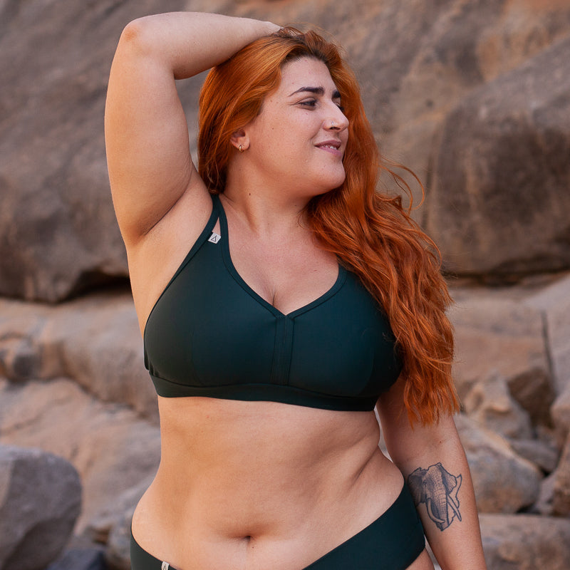 2nd Life Sportbikini Oberteil WILD Dunkelgrün