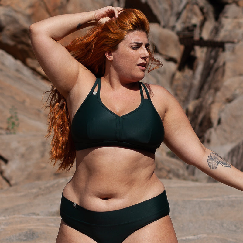 2nd Life Sportbikini Oberteil WILD Dunkelgrün