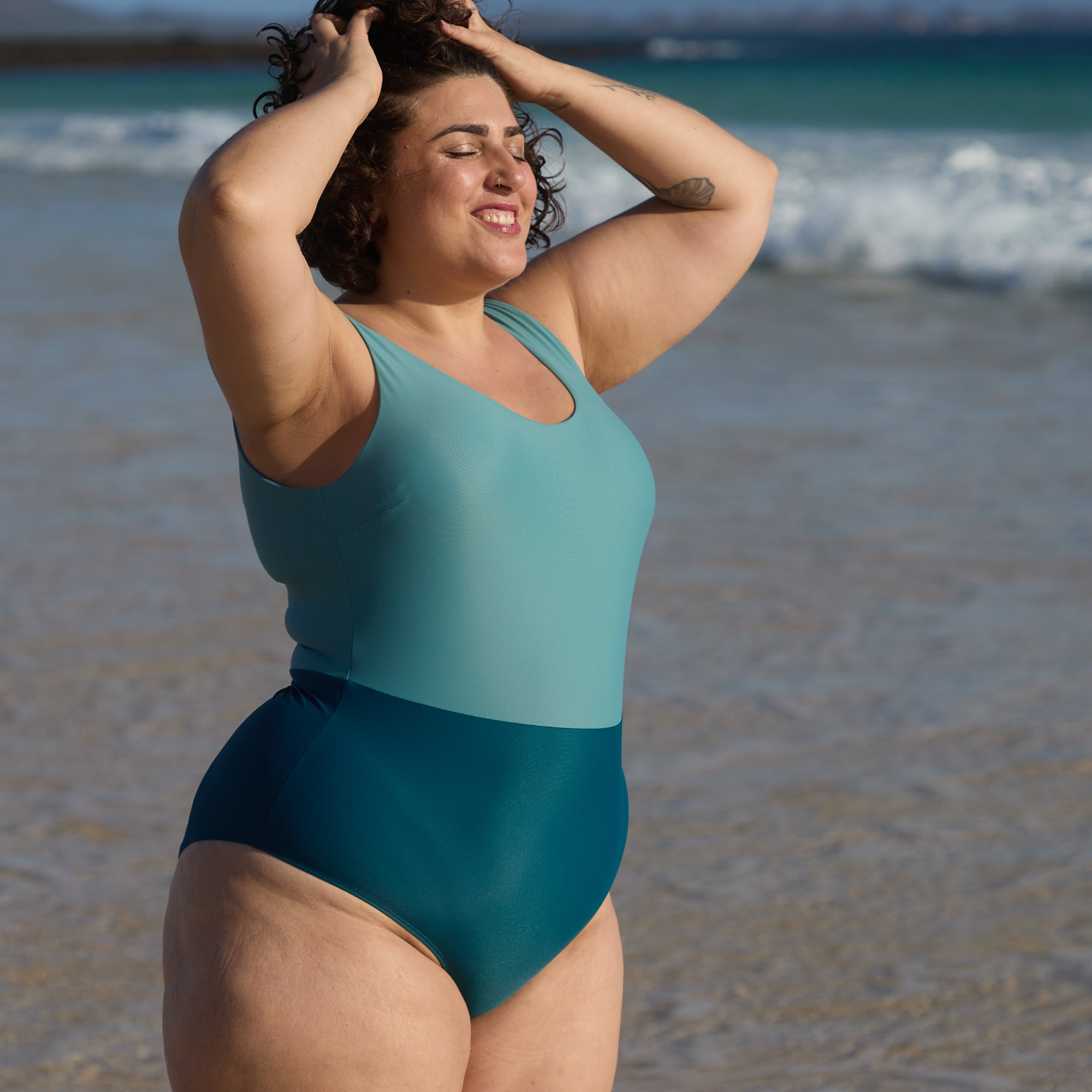 Classic Cut Badeanzug PURE Eisblau Petrol