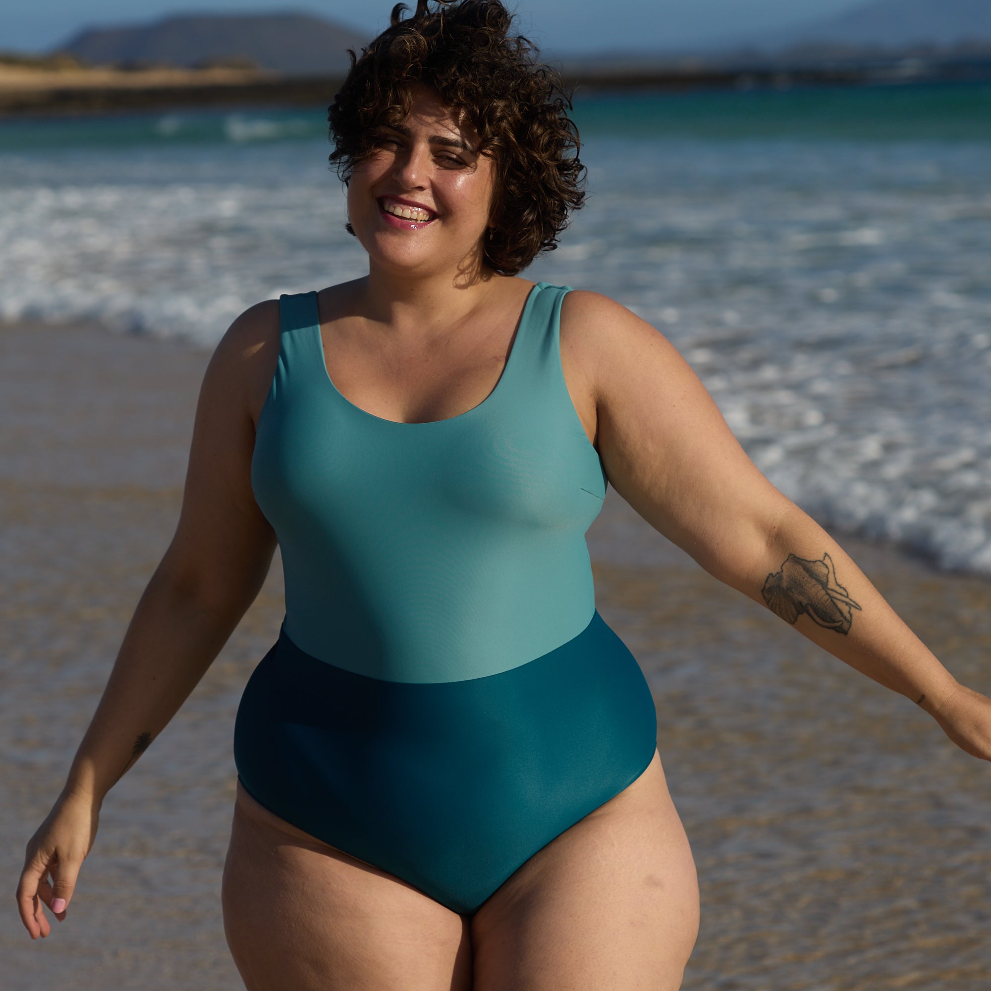 Classic Cut Badeanzug PURE Eisblau Petrol