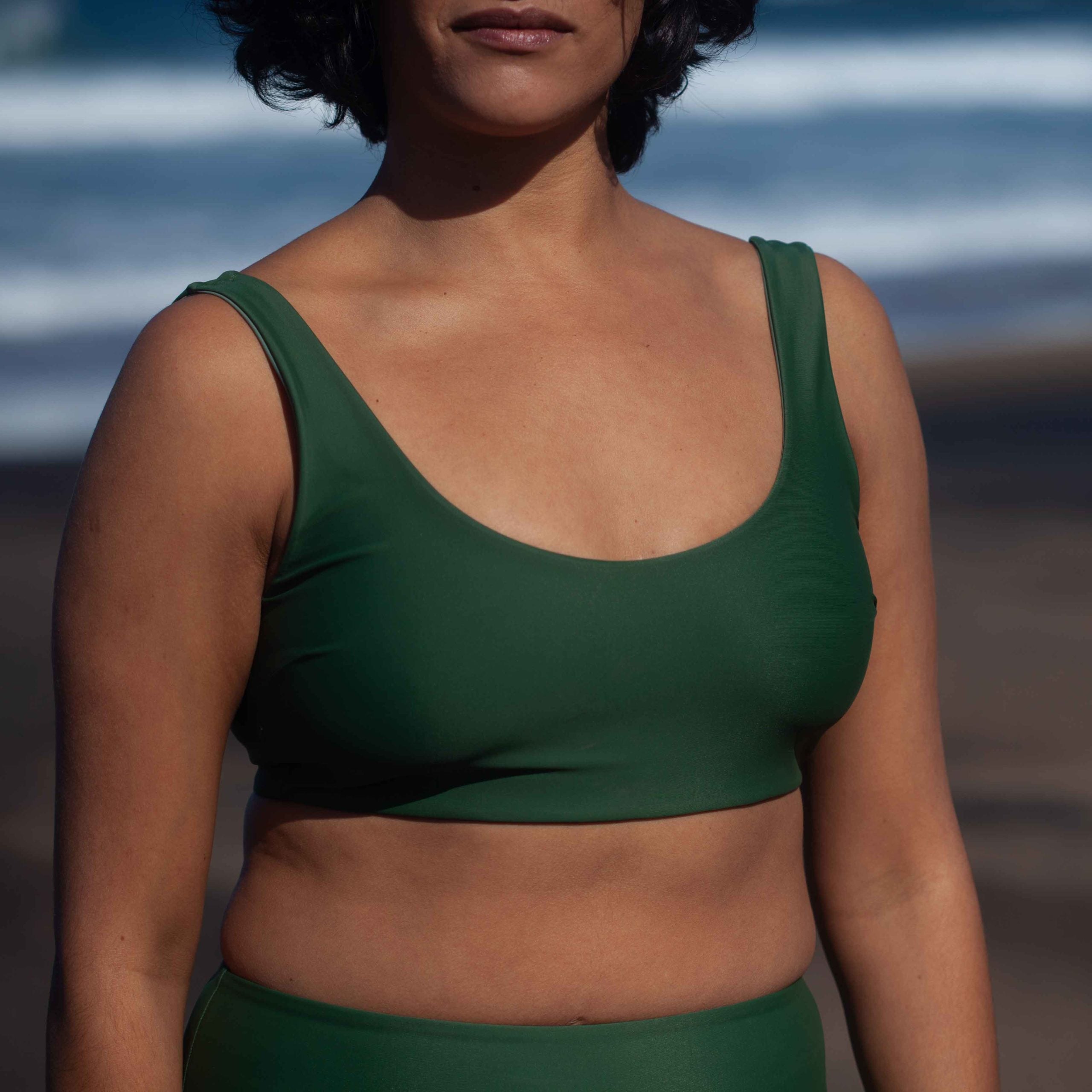 Wendbares Bikini Oberteil PURE Khaki Moosgrün
