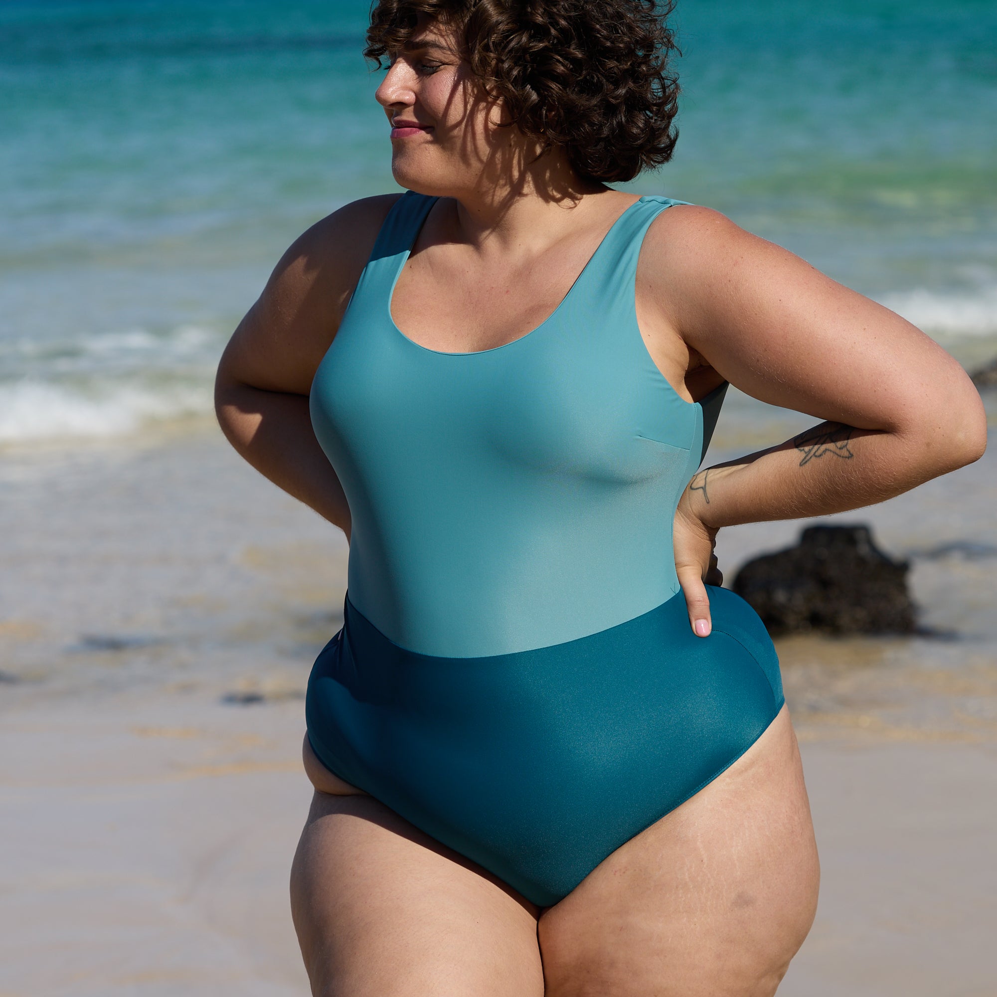 Classic Cut Badeanzug PURE Eisblau Petrol