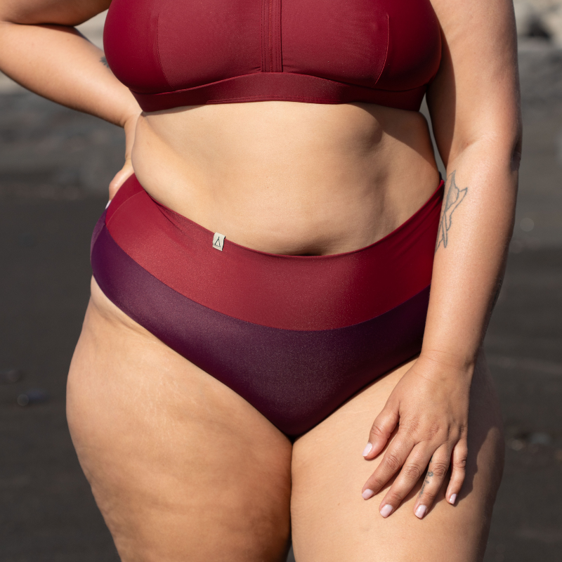 Soft High Waist Bikini Hose FEEL Beere Dunkelrot