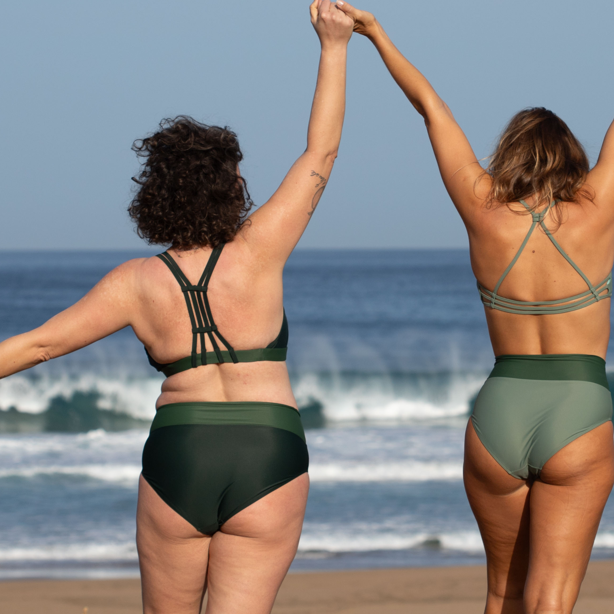 Soft High Waist Bikini Hose FEEL Dunkelgrün Moosgrün