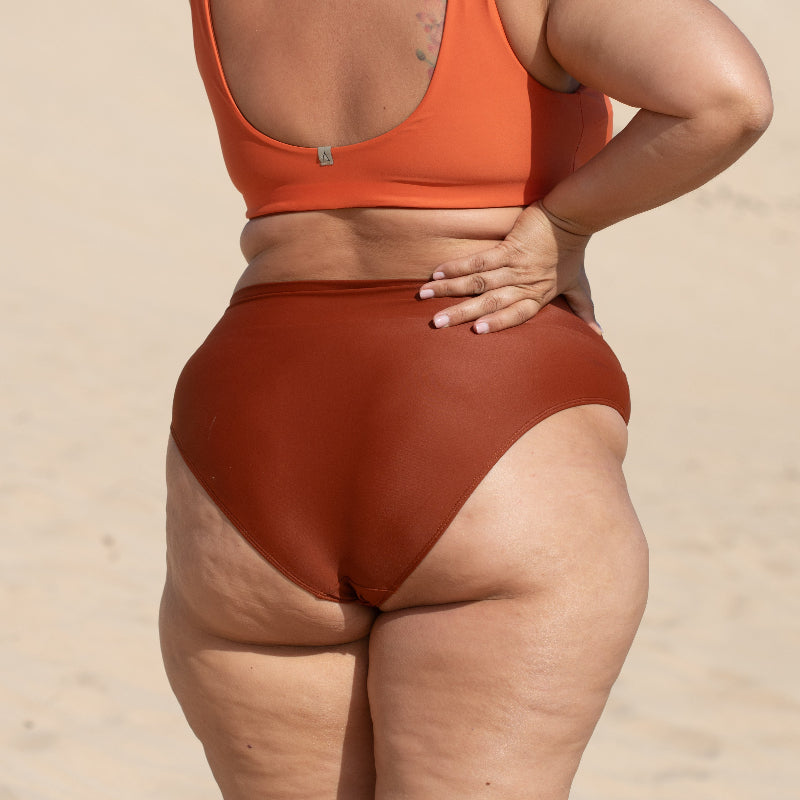 Soft Waist Bikini Hose FLOW Rostbraun
