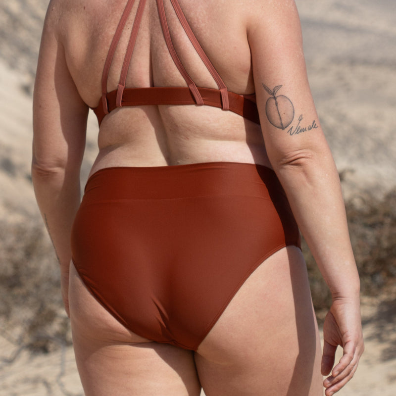 Soft Waist Bikini Hose FLOW Rostbraun