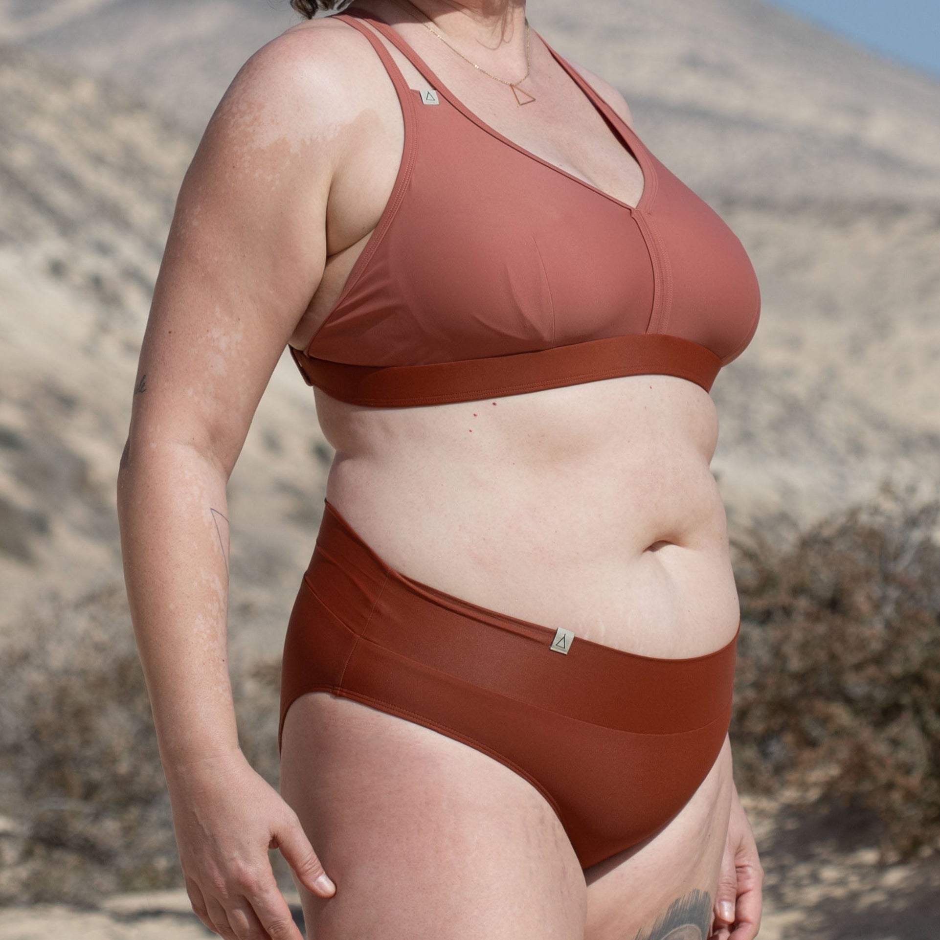 Soft Waist Bikini Hose FLOW Rostbraun