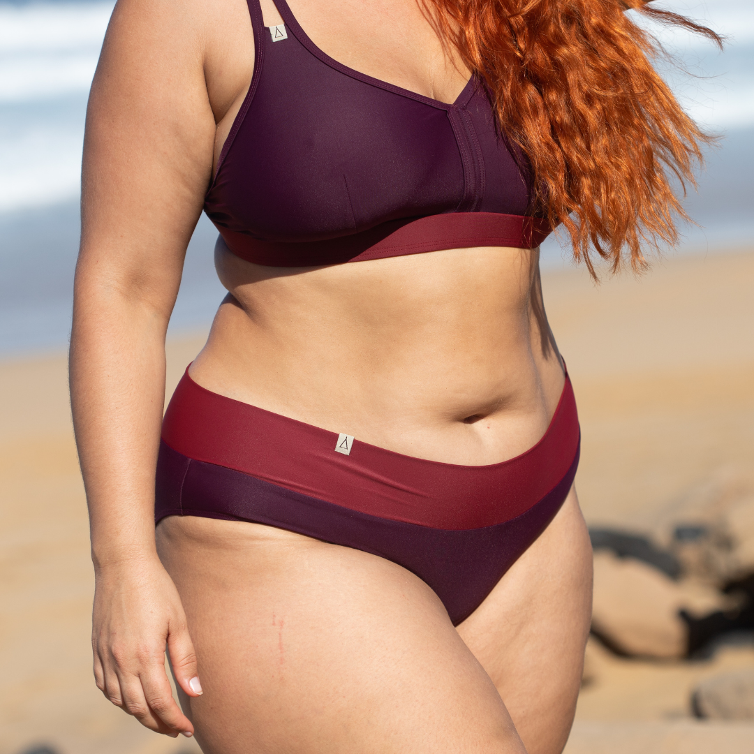 2nd Life Soft Waist Bikini Hose FLOW Beere Dunkelrot