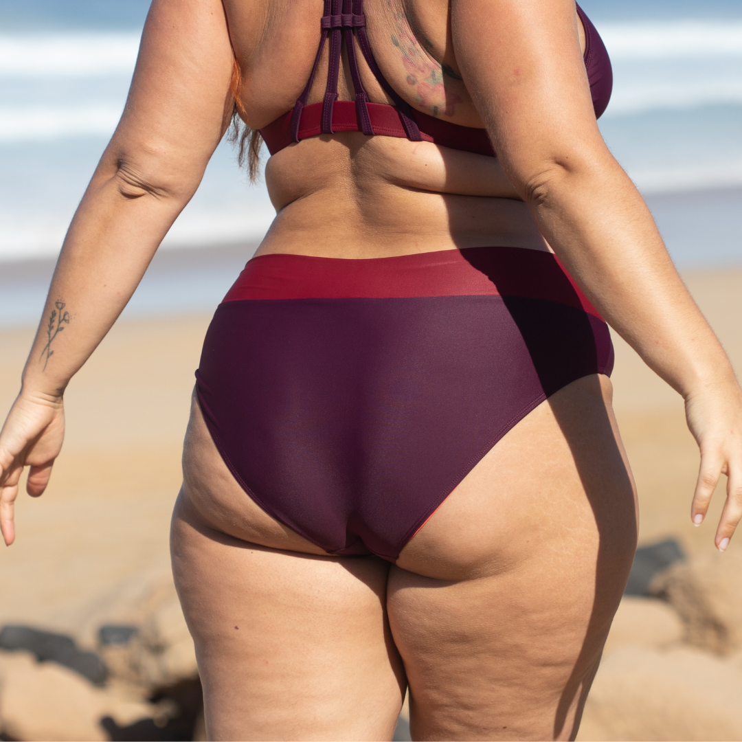 2nd Life Soft Waist Bikini Hose FLOW Beere Dunkelrot