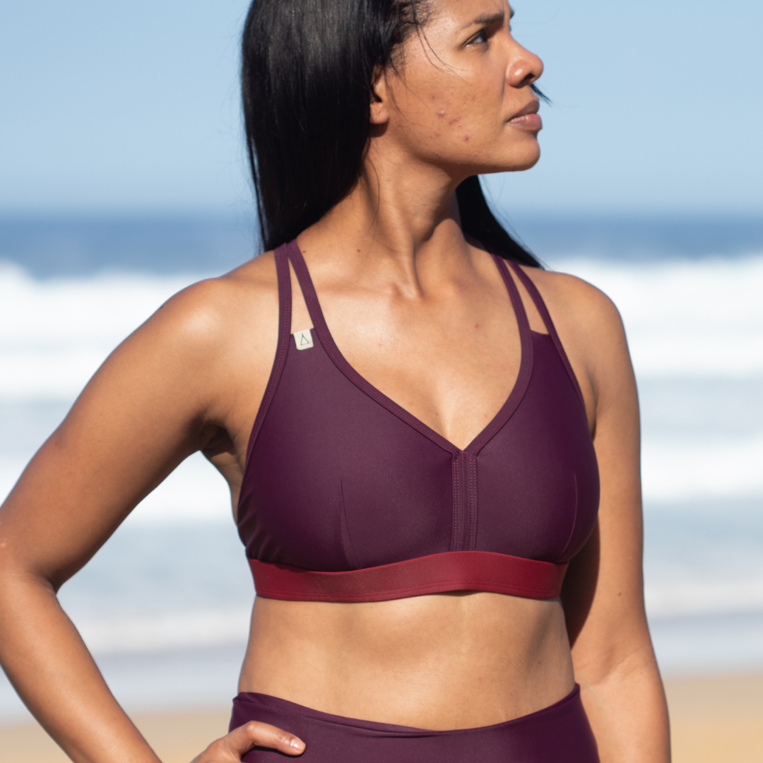 Sportbikini Oberteil WILD Beere Dunkelrot