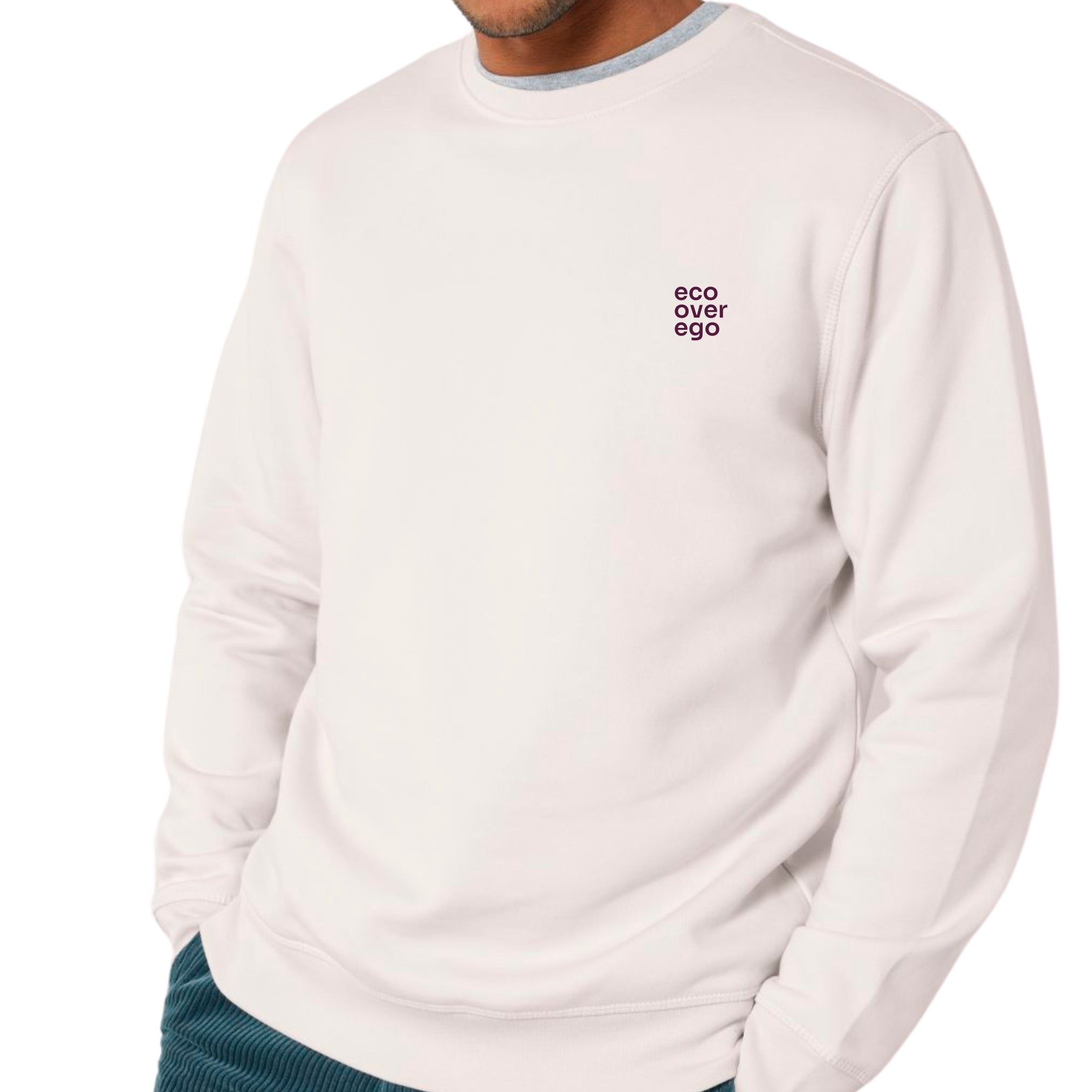Statement Sweater Unisex Eco Vintage White