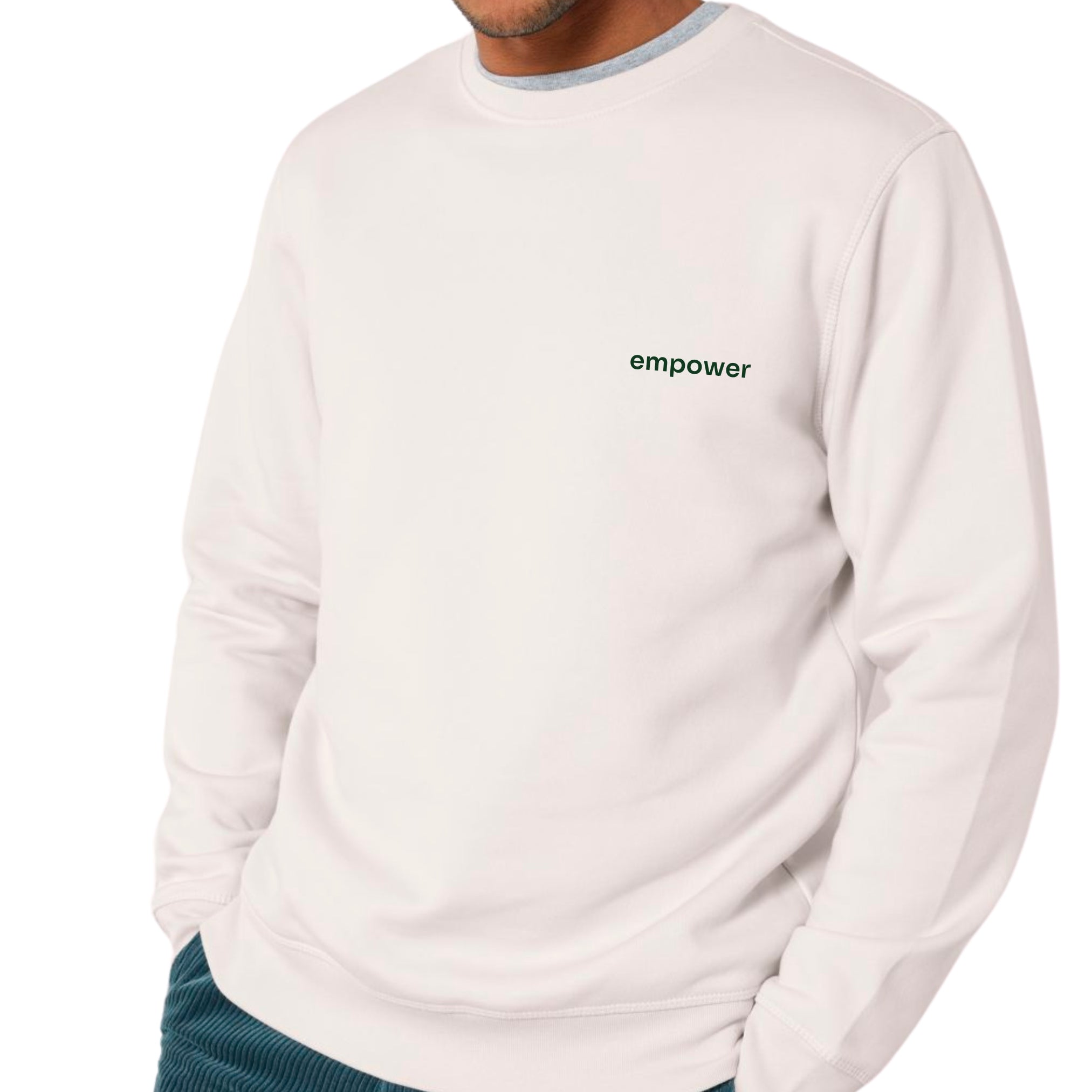 Statement Sweater Unisex Empower Vintage White