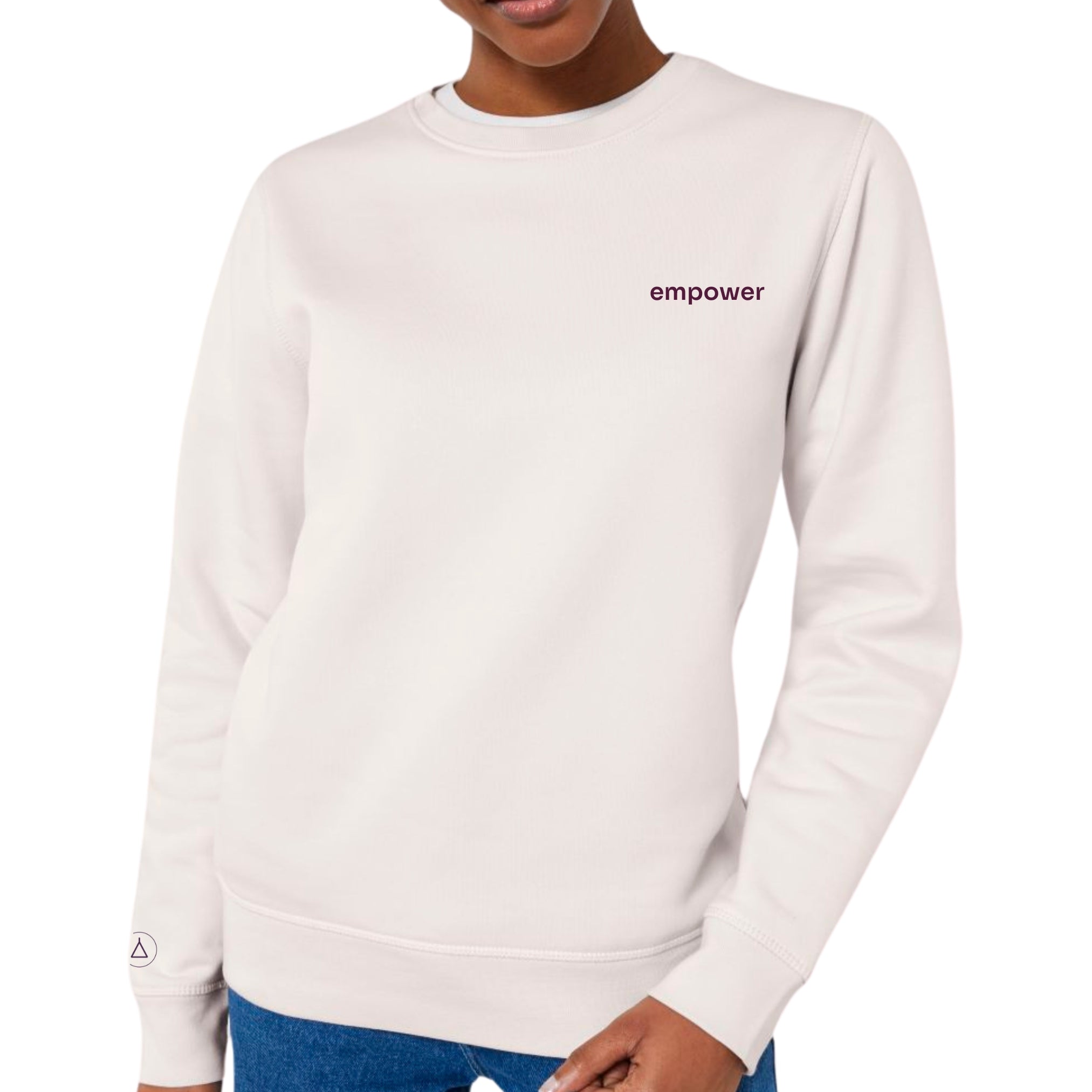 Statement Sweater Unisex Empower Vintage White