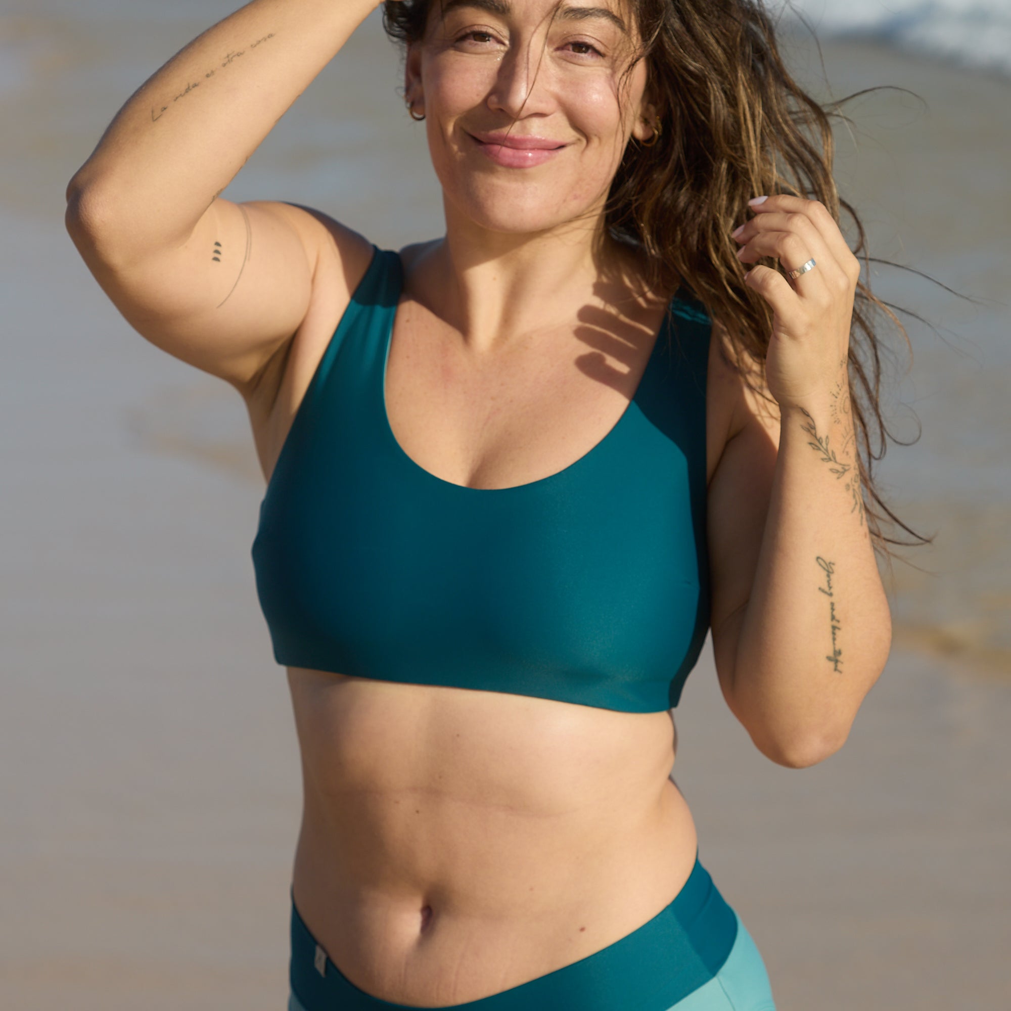 Wendbares Bikini Oberteil PURE Eisblau Petrol