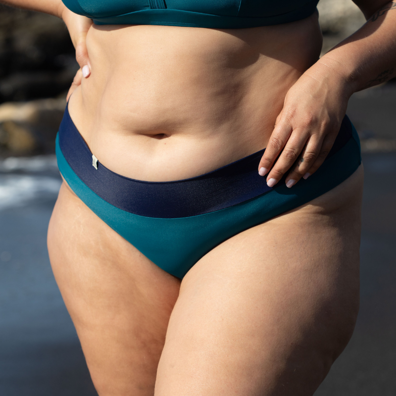 Soft Waist Bikini Hose FLOW Petrol Dunkelblau