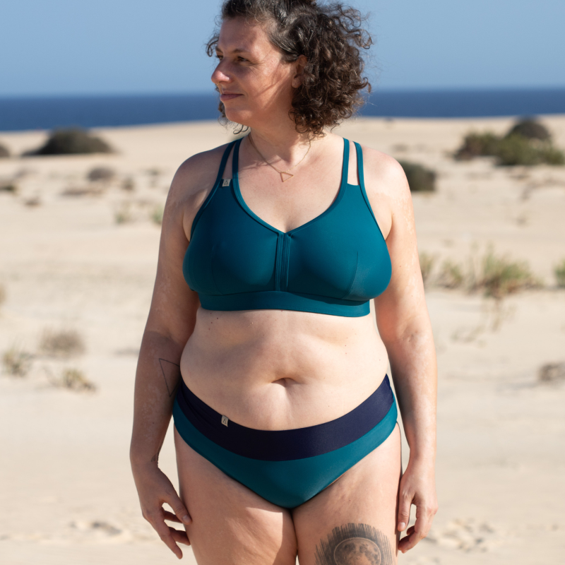 Soft Waist Bikini Hose FLOW Petrol Dunkelblau