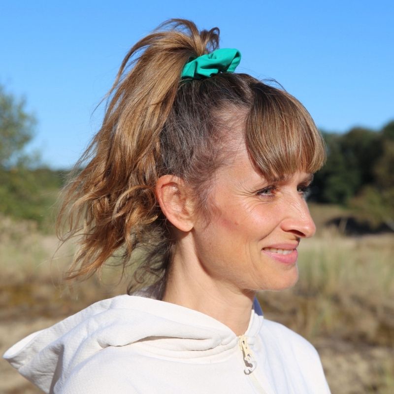 Upcycling  Scrunchie Khaki Grün 2er Pack