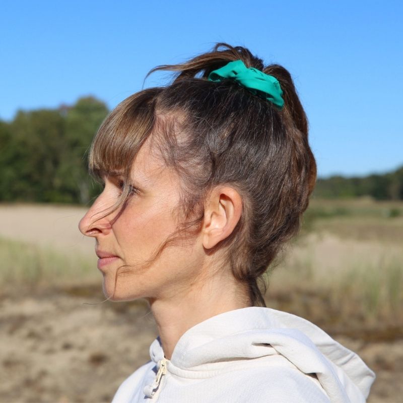 Upcycling  Scrunchie Khaki Grün 2er Pack