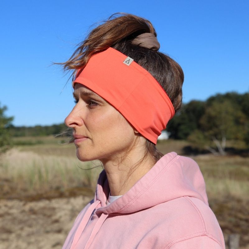 Upcycling  Wendbares Stirnband Dunkelrot Korall