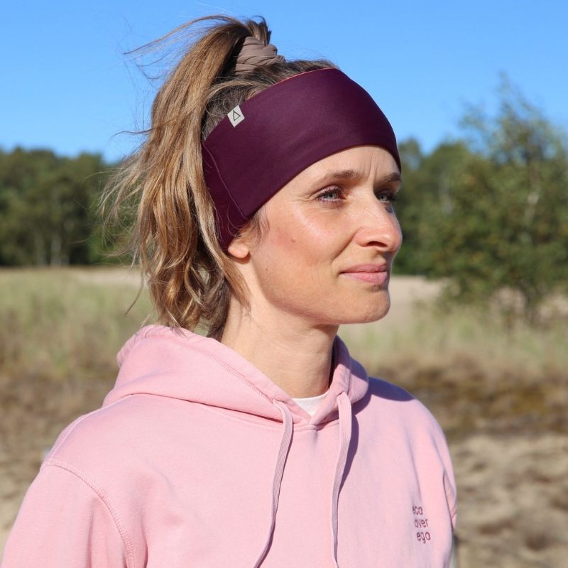 Upcycling  Wendbares Stirnband Beere Korall
