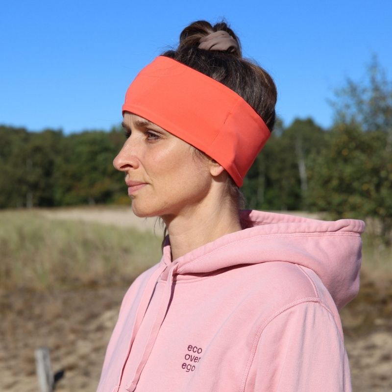 Upcycling  Wendbares Stirnband Grün Korall