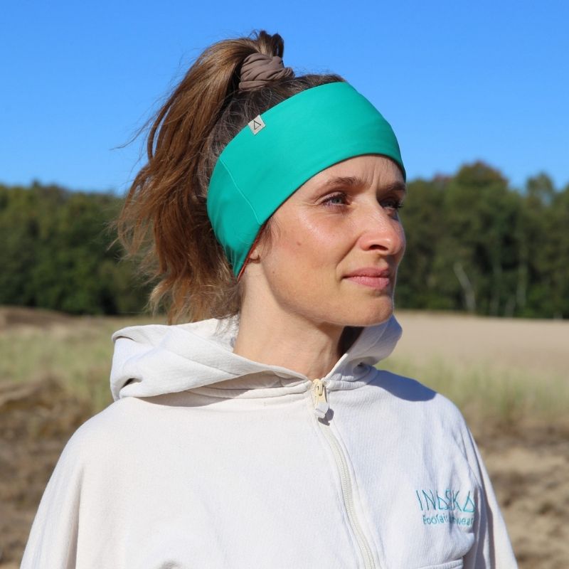 Upcycling  Wendbares Stirnband Grün Korall