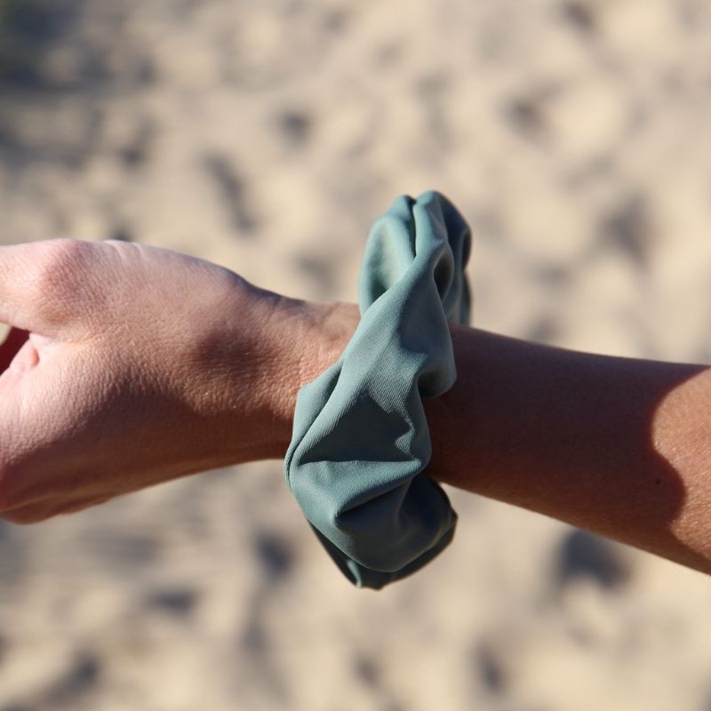 Upcycling  Scrunchie Khaki Grün 2er Pack