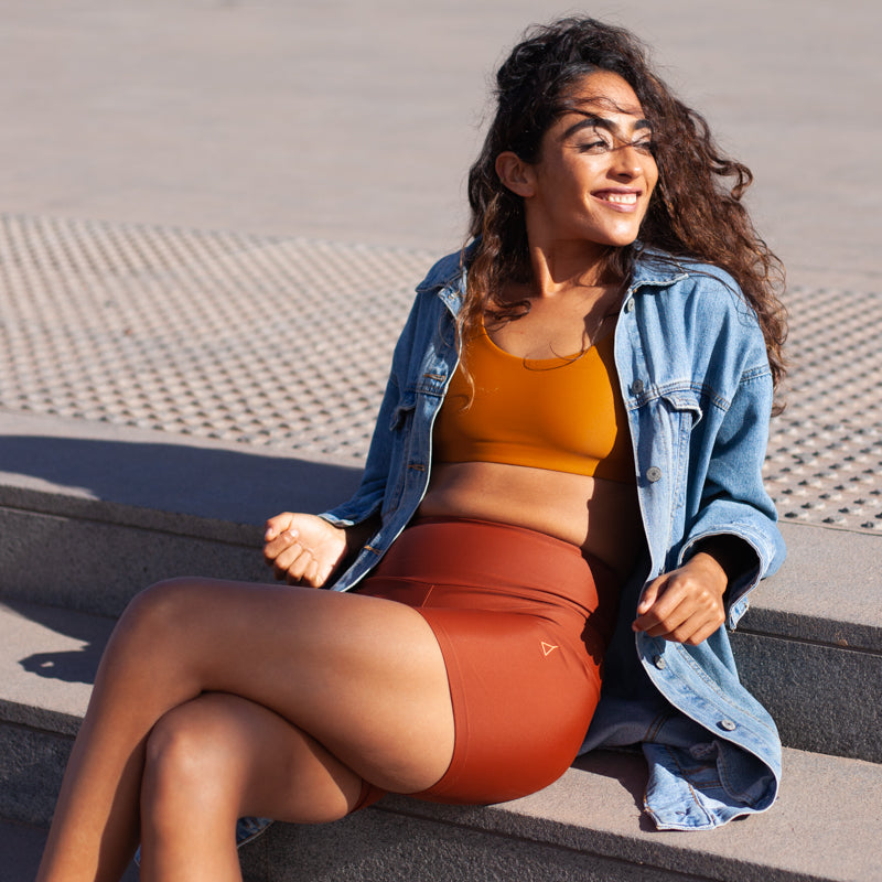 High Waist Radler CHILL Rostbraun