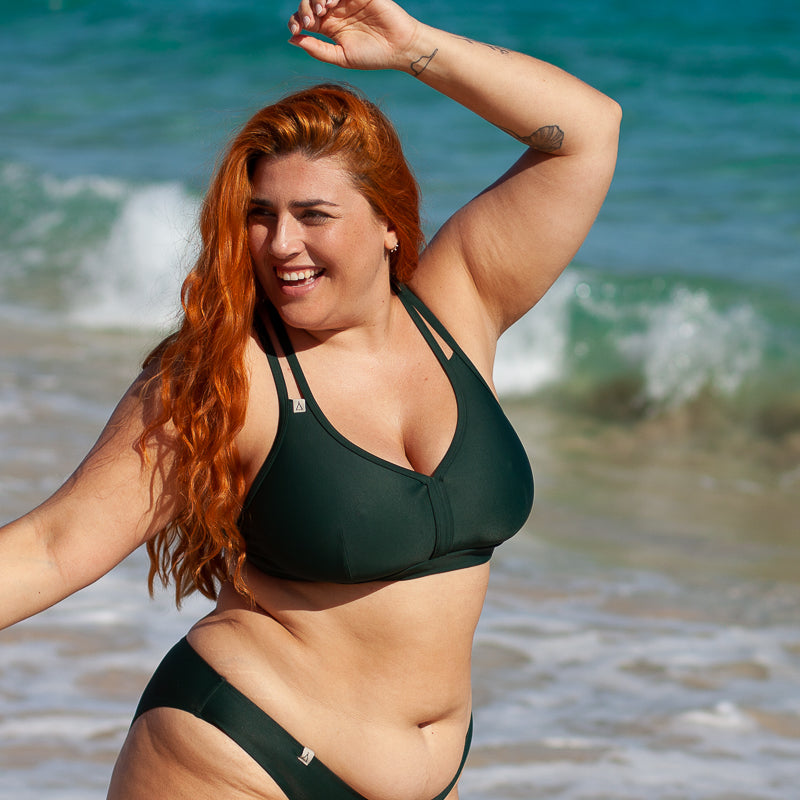 2nd Life Sportbikini Oberteil WILD Dunkelgrün
