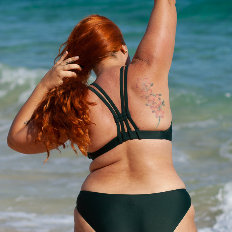 2nd Life Sportbikini Oberteil WILD Dunkelgrün