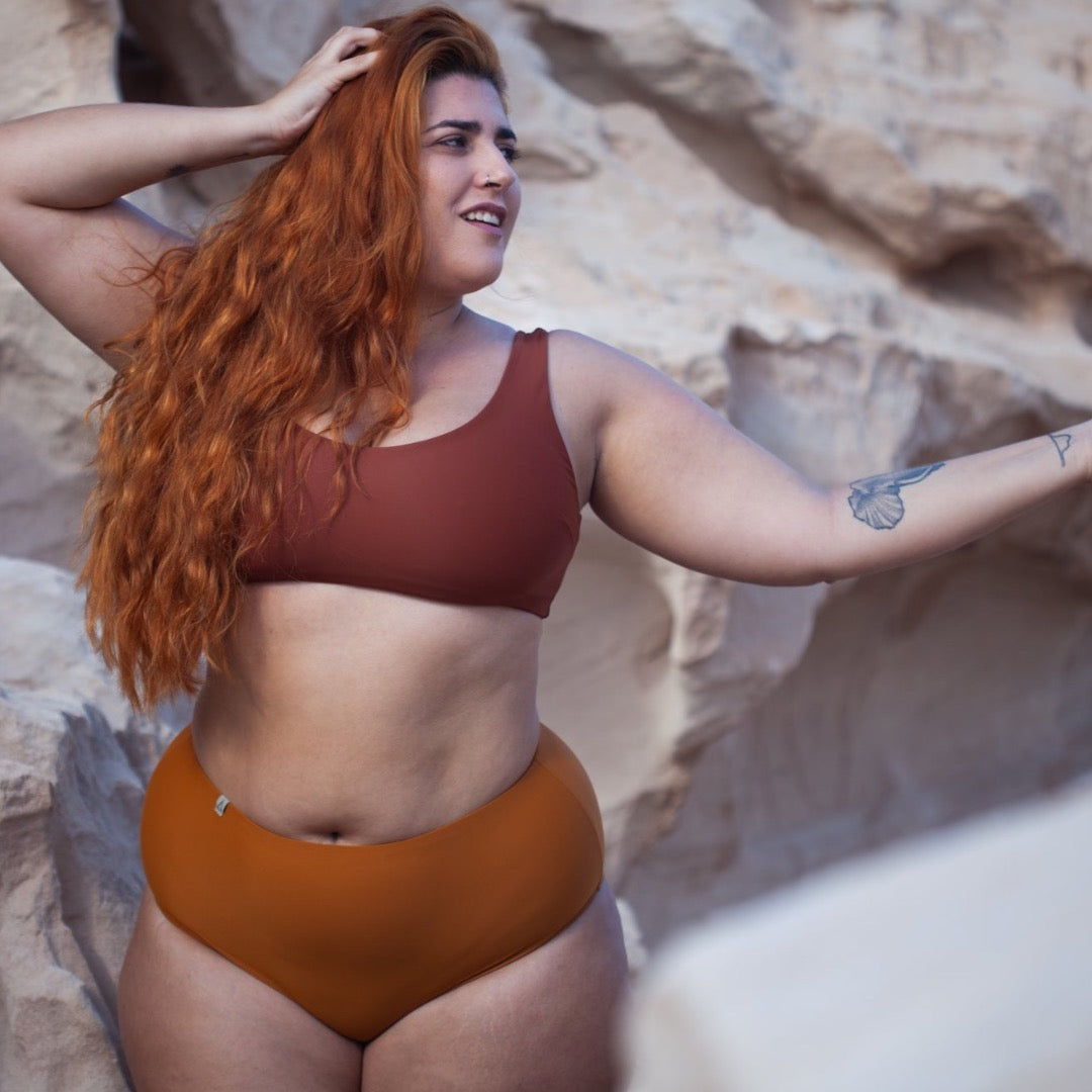 High Waist Bikini Hose PURE Ocker