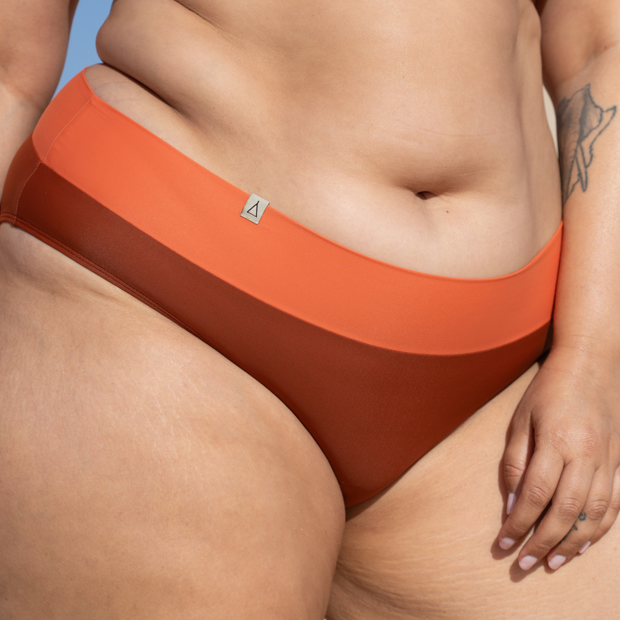 Soft Waist Bikini Hose FLOW Rostbraun Apricot