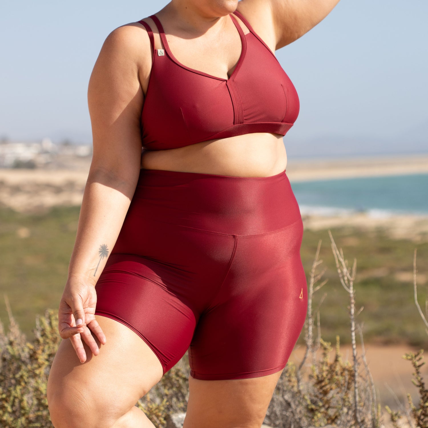 High Waist Radler CHILL Dunkelrot