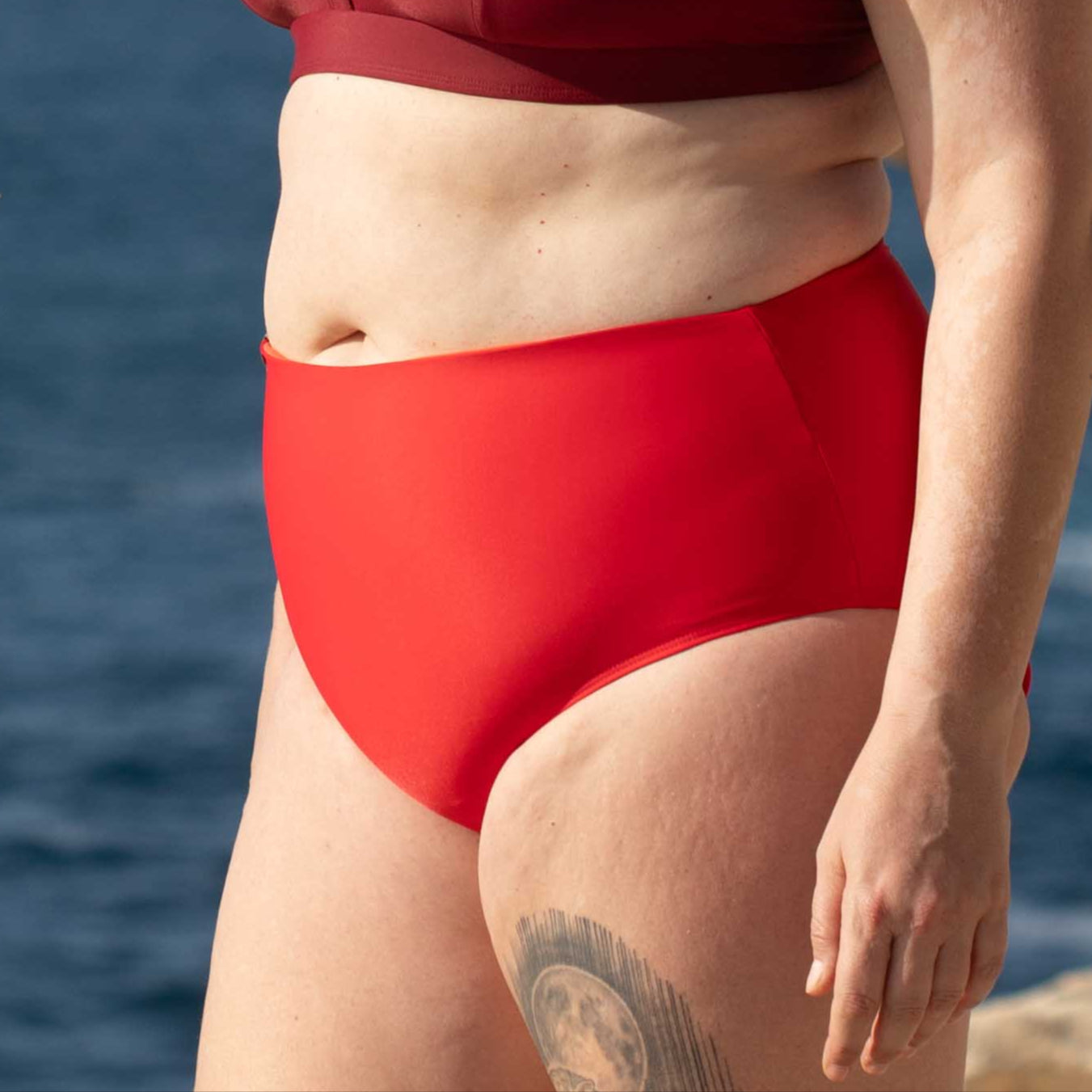 High Waist Bikini Hose PURE Rot