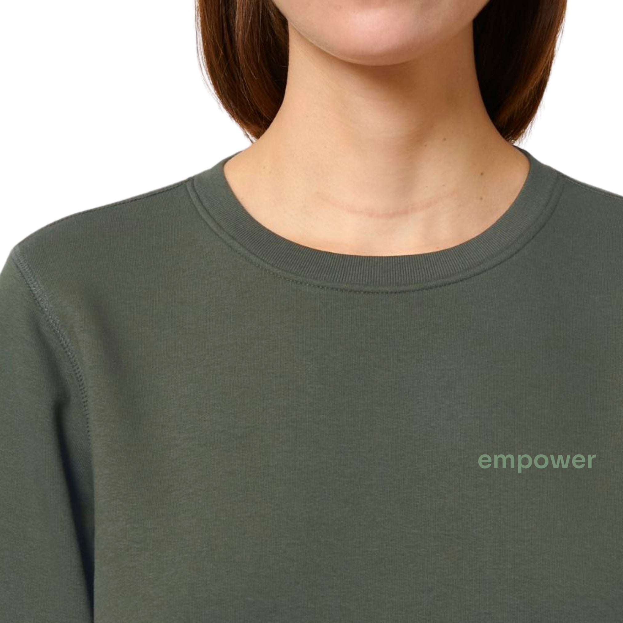 Statement Sweater Unisex Empower Khaki