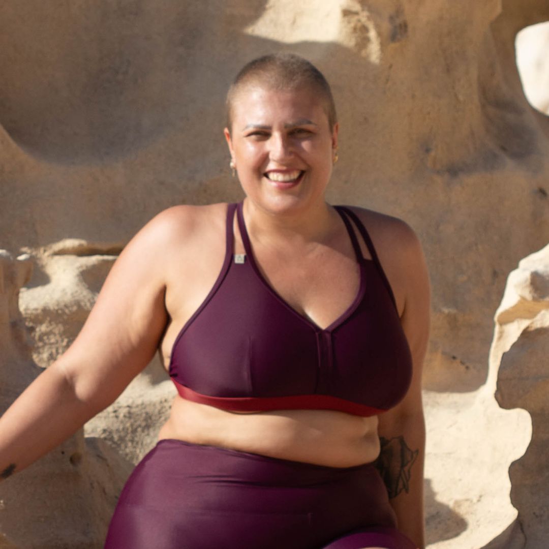 Sportbikini Oberteil WILD Beere Dunkelrot